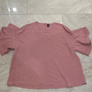 Women's Mauve Ruffle Sleeve Blouse